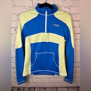 FILA Sport Performance Blue Green‎ 1/4 Zip Pullover Fleece Women's Jacket Small